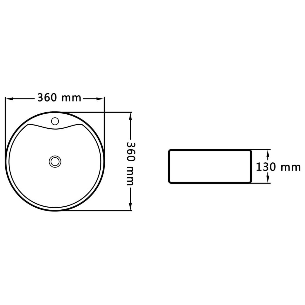 WASCHBECKEN Mit Überlauf 36/13 Cm Keramik Weiss - Weiß, Keramik (36/13/36cm) - vidaXL