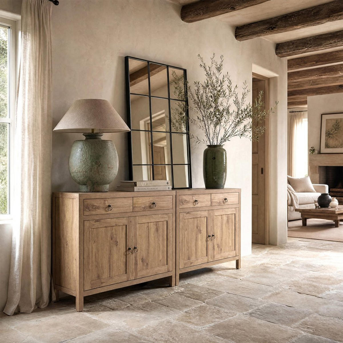 KOMMODE FÜR DIE EINGANGSHALLE Livorno Natürlich 100 cm x 85 cm - Naturfarben, Holzwerkstoff (100/85/40cm) - Klast Home