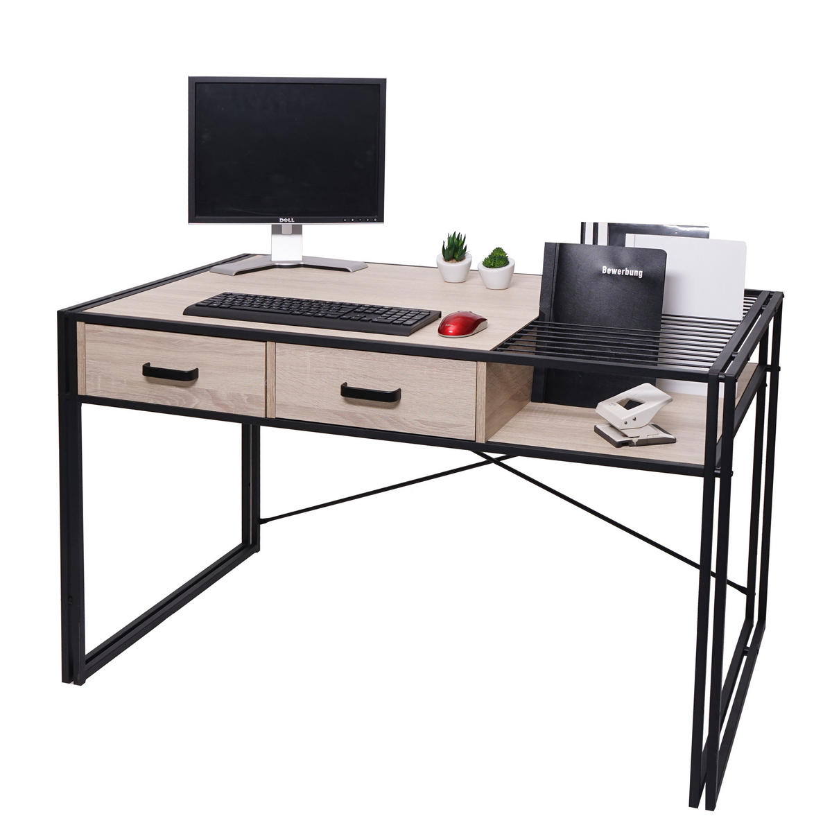 SCHREIBTISCH rechteckig Eiche Dekor - Eichefarben, Holzwerkstoff (76/120/73cm) - MCW