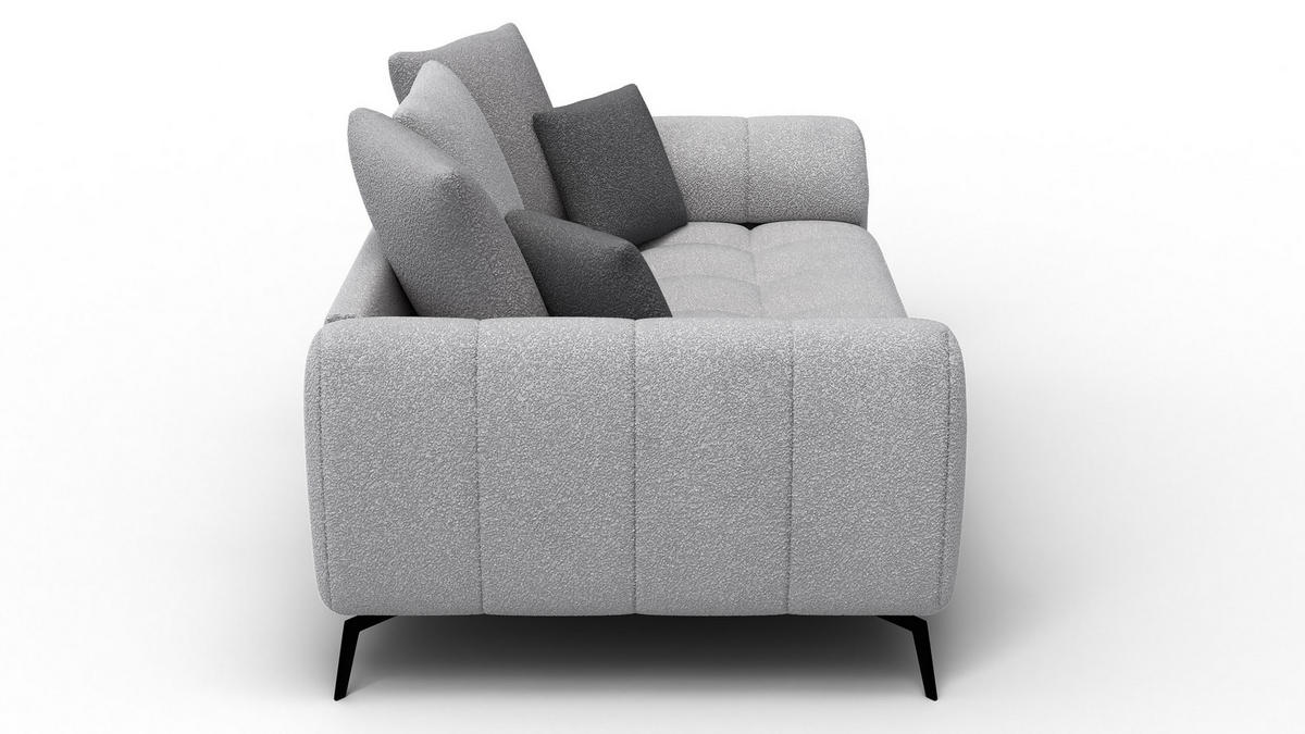 SOFA CALME 2,5-Sitzer, hellgrau und dunkelgrau - Hellgrau, Holz/Textil (199/92/108cm) - Courtois Laville