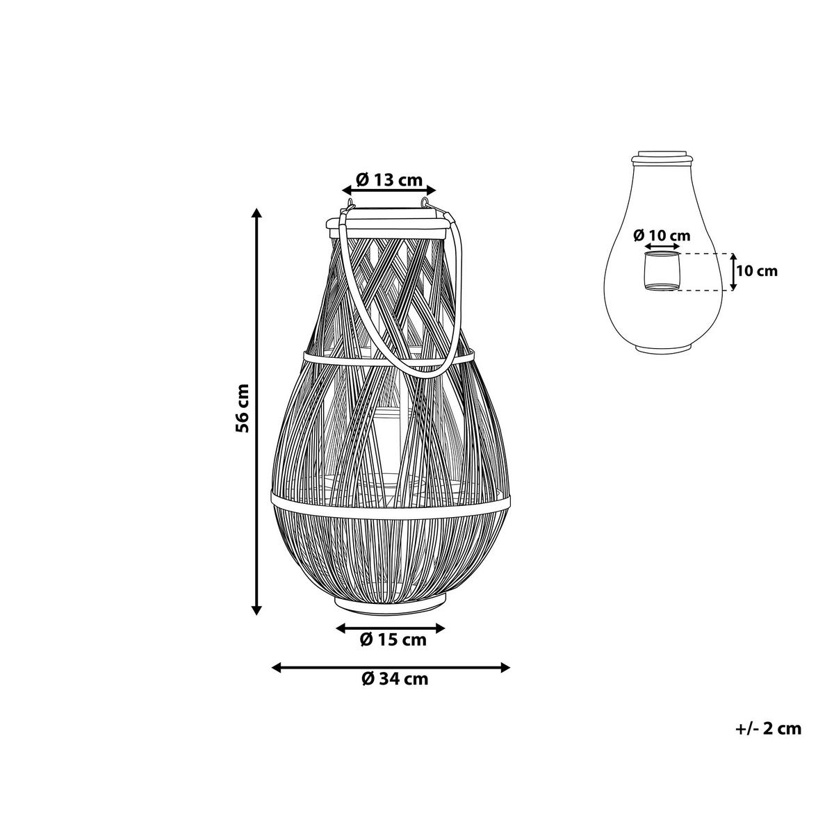 LATERNE Weiß Tonga - Weiß, Holz (34/56/34cm) - Beliani