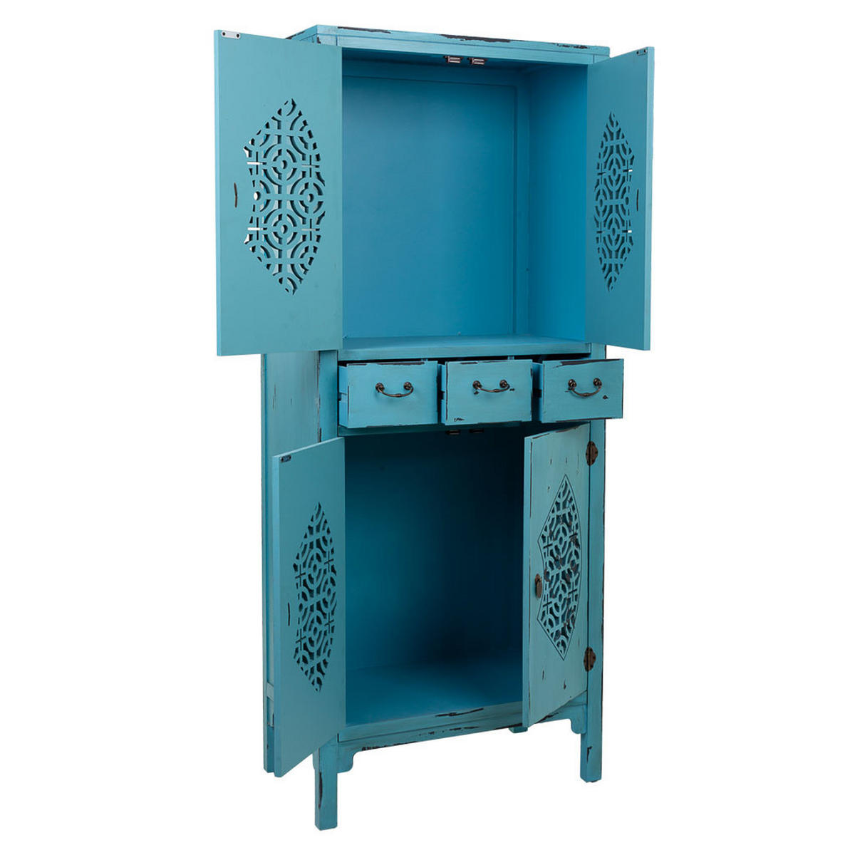 SCHRANK aus Holz 70x40x170 cm - Blau, Holz (70/170/40cm) - Wanderlust