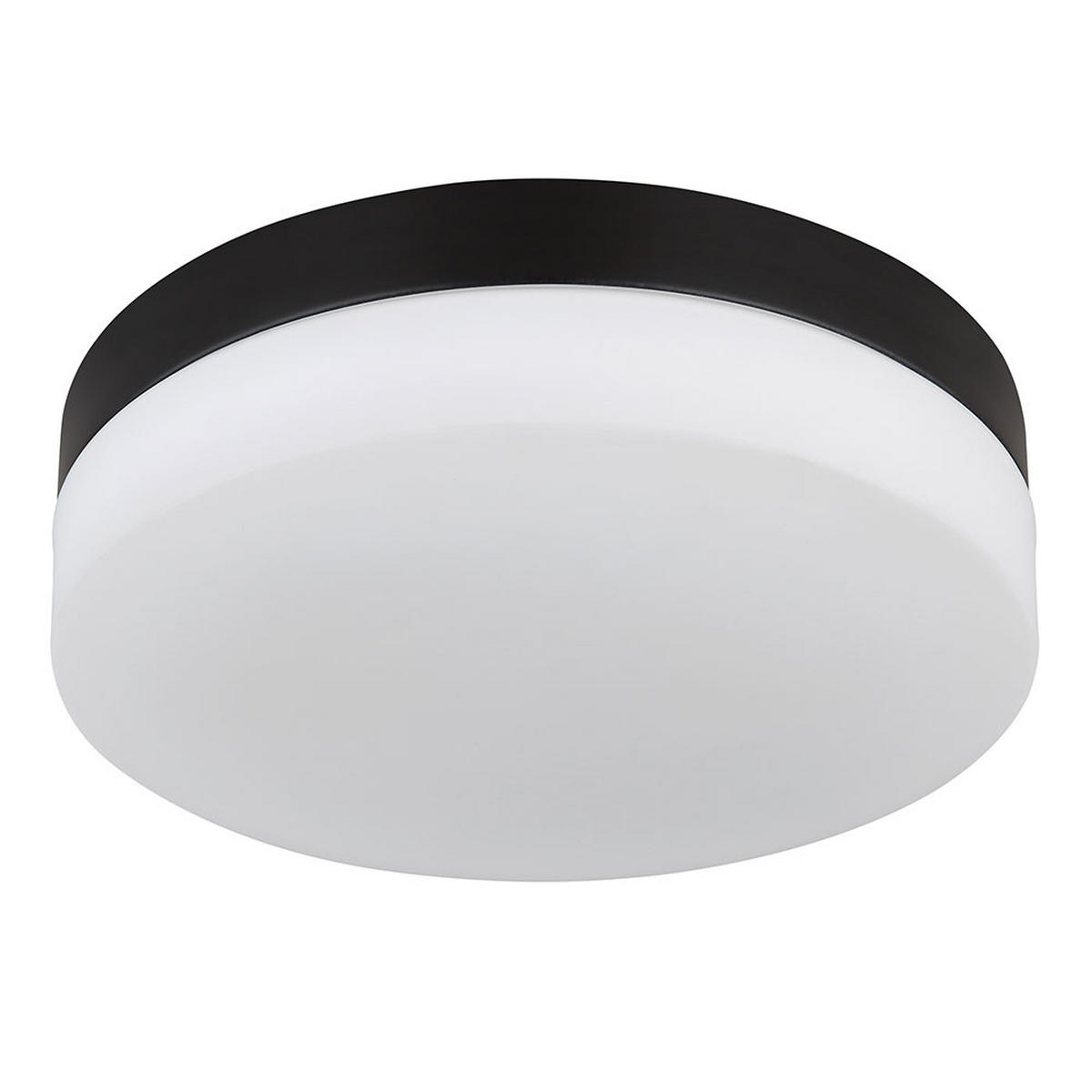 DECKENLEUCHTE Alu Schwarz Opal 2 Flammig - Schwarz, Glas (24/24/6.5cm) - Globo Lighting