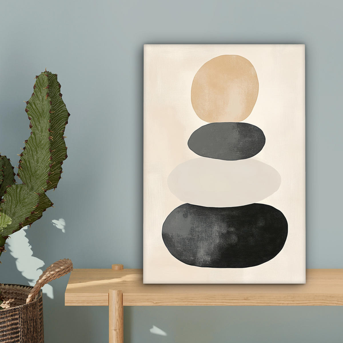 LEINWANDBILD Japandi - Wabi sabi - Beige 20x30 cm - Taupe, Textil (20/30cm) - MuchoWow