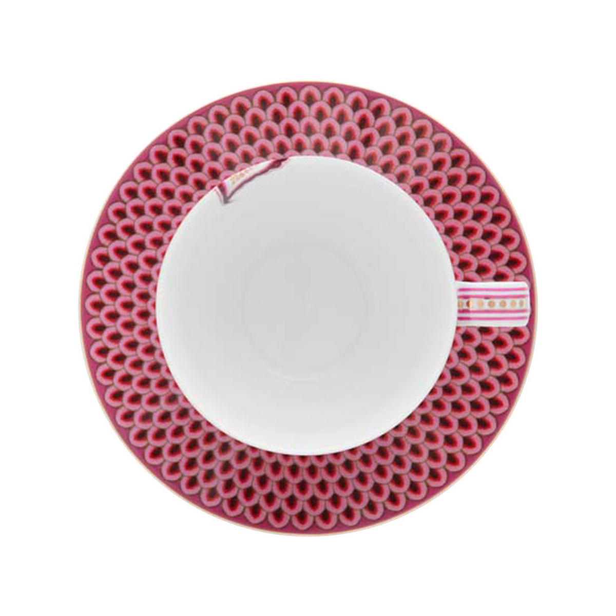 TASSEN & UNTERTASSEN 2er-Set Blumenfestival dark rosa 280 ml - Dunkelrosa, Keramik (16.8/12.2/16.8cm) - Pip Studio