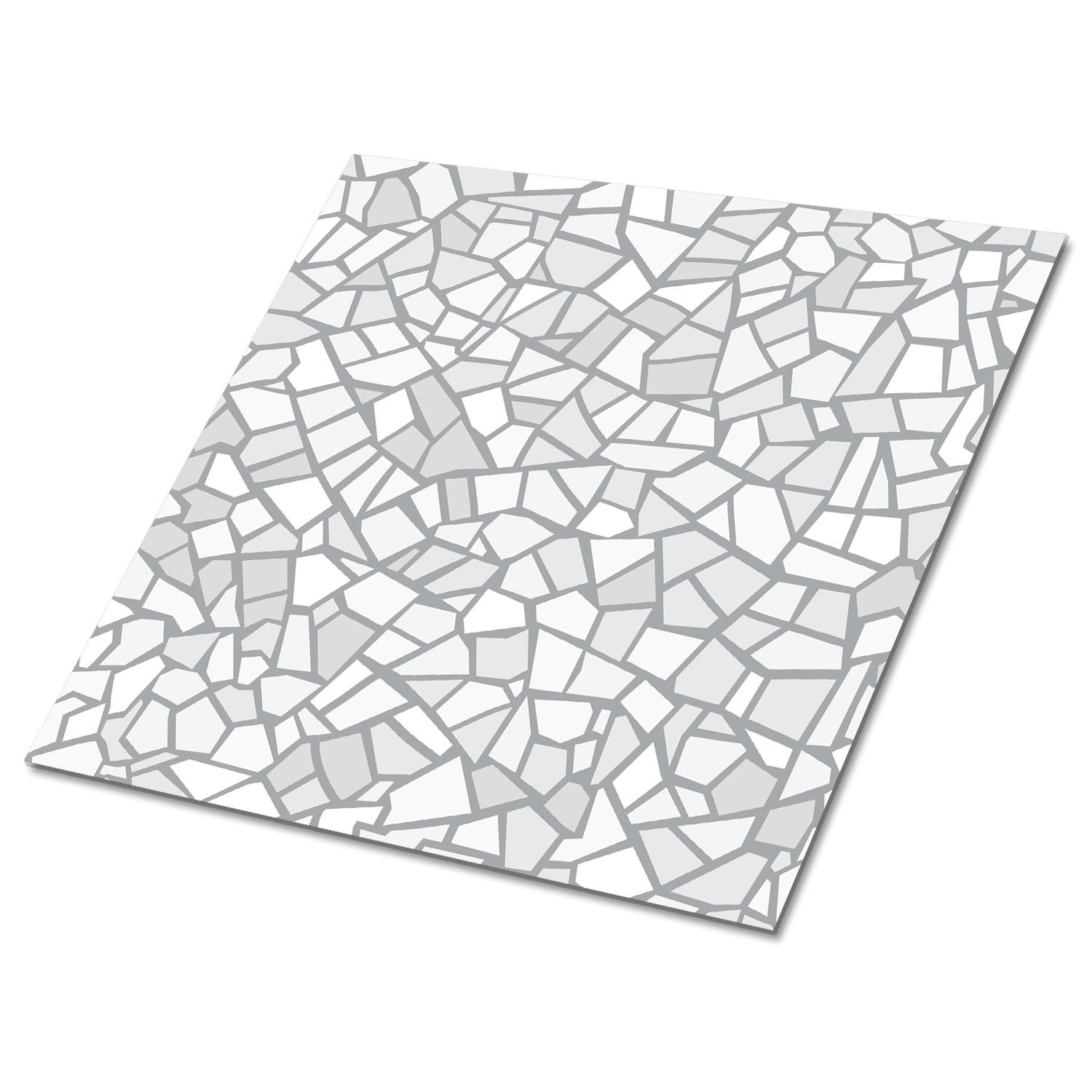 FLIESENAUFKLEBER 9 Stück 30x30 cm selbstklebend Graues Mosaik - Grau, Textil (30/1.6/30cm) - TULUP