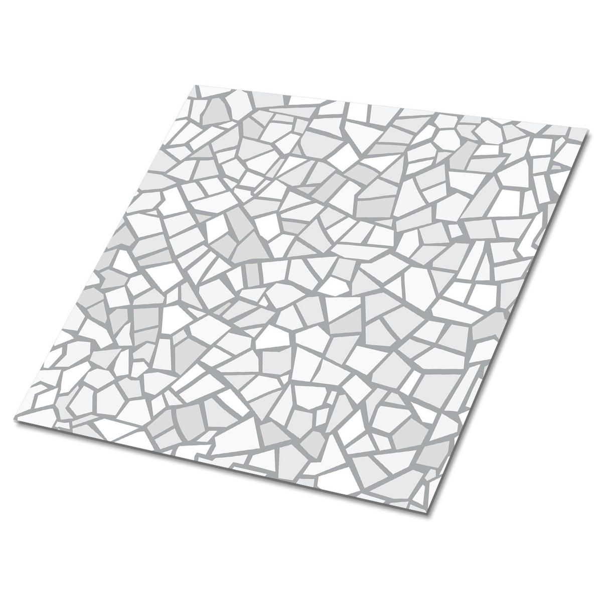 FLIESENAUFKLEBER 9 Stück 30x30 cm selbstklebend Graues Mosaik - Grau, Textil (30/1.6/30cm) - TULUP