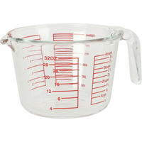 MESSKANNE aus Glas Lunu 1 l 20,5/16/11 cm - Transparent, Glas (16/11/20.5cm) - Excellent Houseware