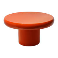 COUCHTISCH - 72 cm x 72 cm - Metall - Orange - GAVYKA - Orange, Metall (72/72/42cm) - Vente-Unique