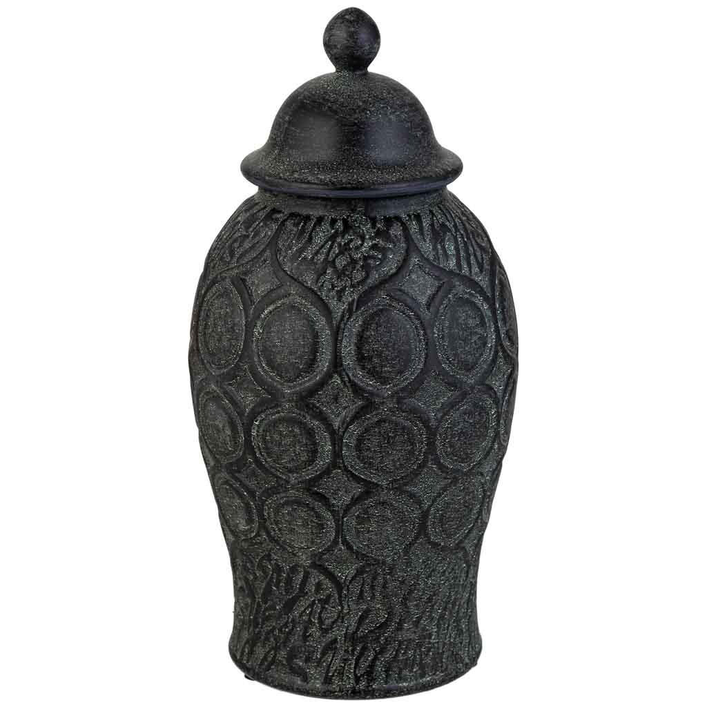 VASE aus Keramik, schwarz, 17x33cm - Schwarz, Keramik (33cm) - Wanderlust