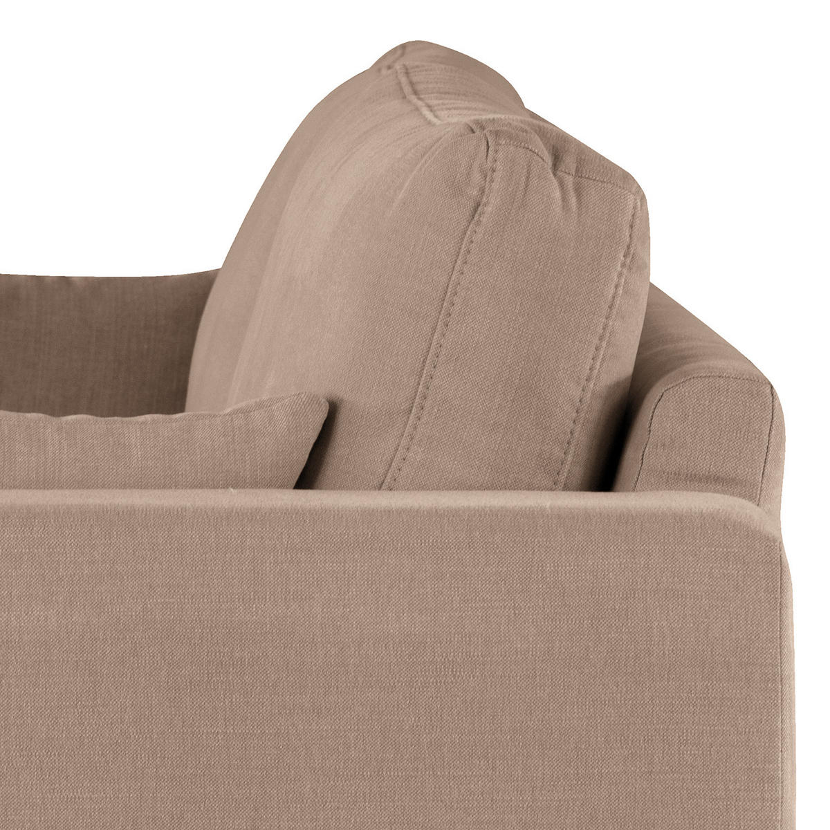 2-SITZER SOFA - Taupe/Eichefarben, Naturmaterialien/Eichenholz (197/81/88cm) - home24
