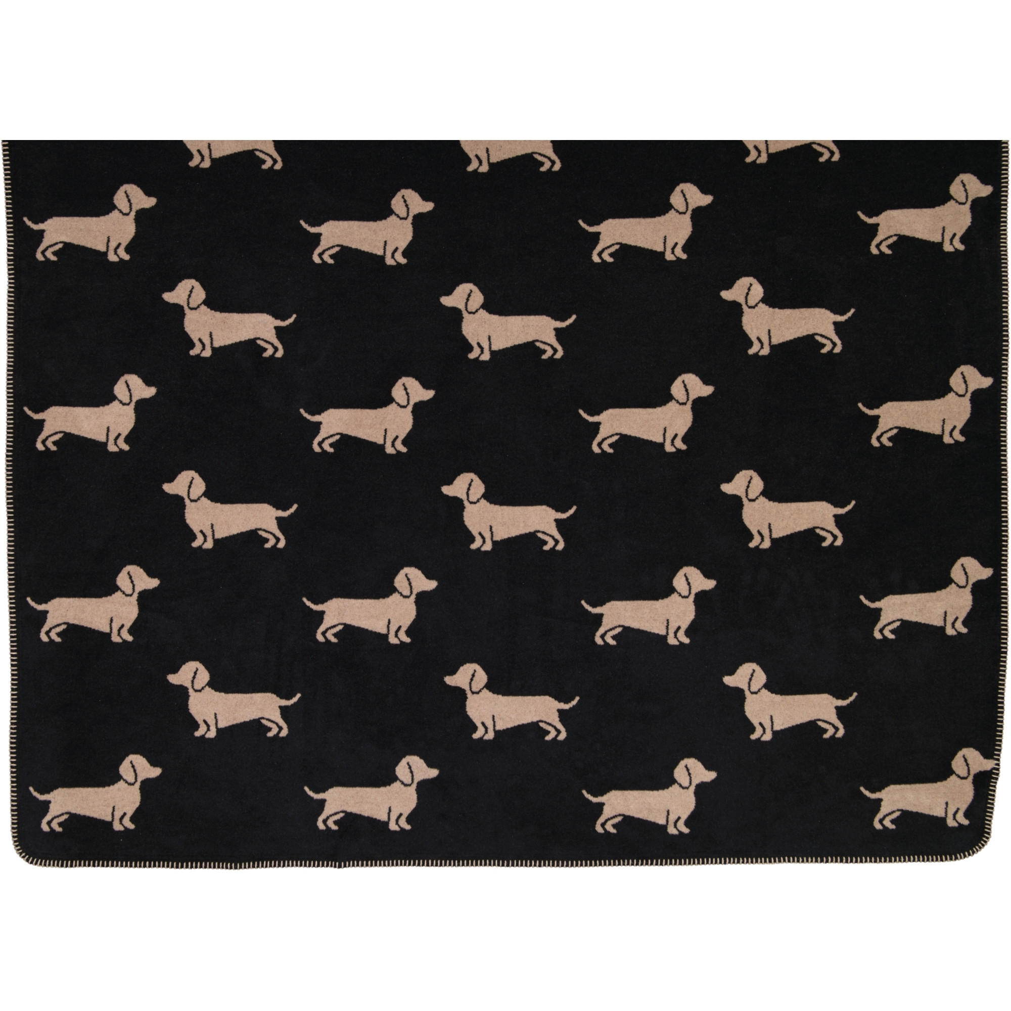 WOHNDECKEN WE LOVE DOGS 62460 SCHWARZ/BEIGE - 93 - Schwarz, Textil (150/200cm) - Cawoe
