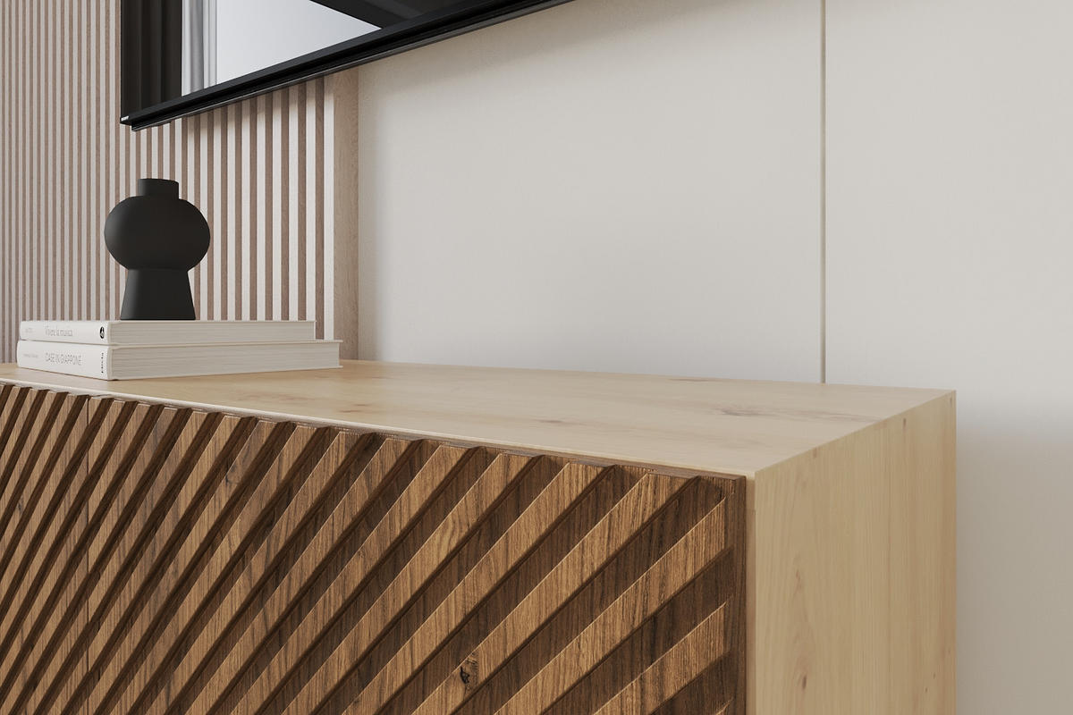 LOWBOARD ZENO-W 100x40x41 cm - Artisan / Weiß - Weiß, Holzwerkstoff (100/40/41cm) - ALTDECOR