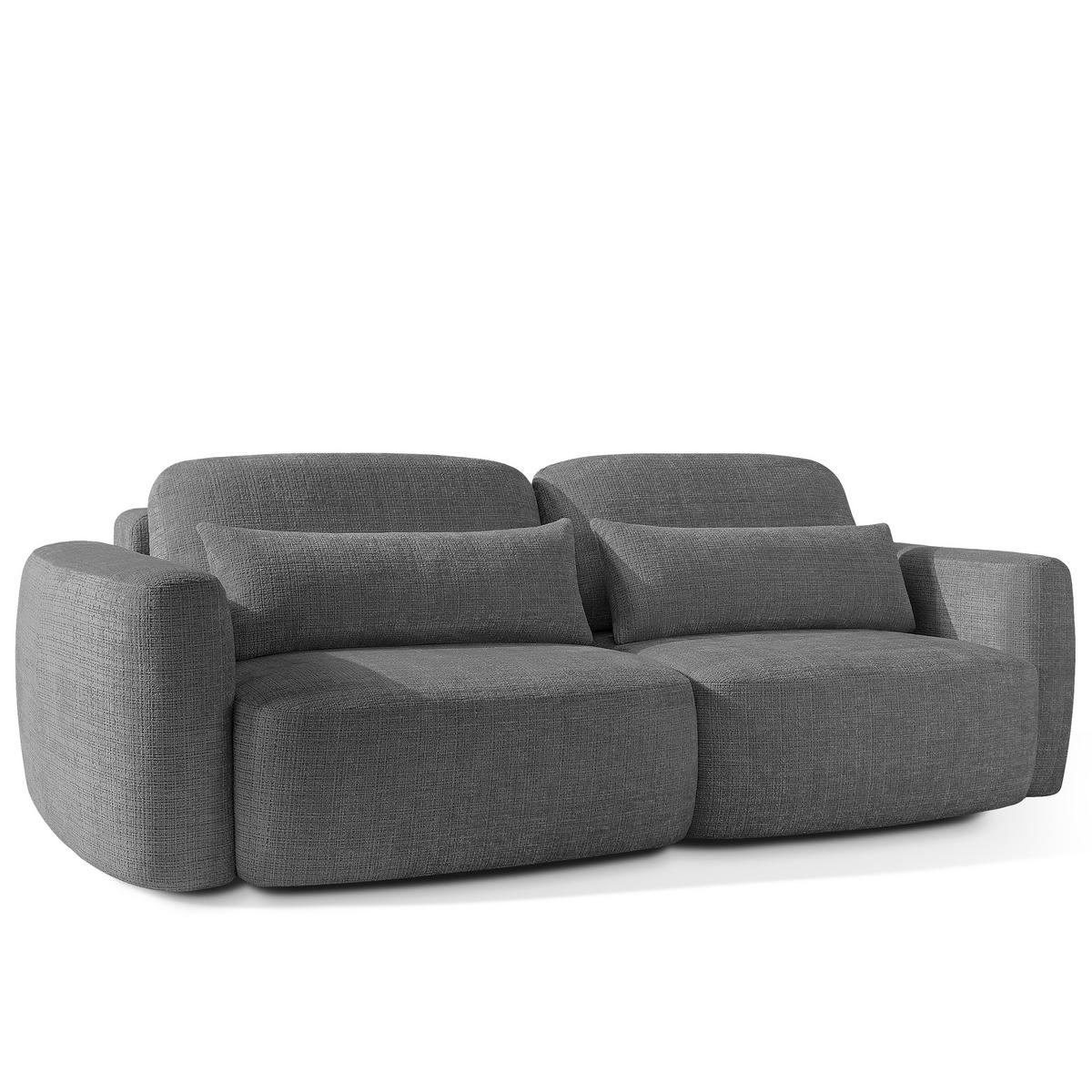 SITZGARNITUR ELOSA - Dunkelgrau, Holz/Textil (245/85/115cm) - KONSIMO®