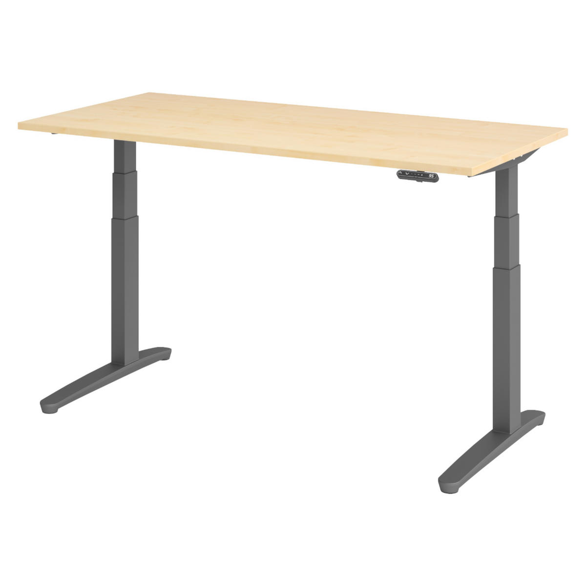 SCHREIBTISCH elektrisch XBHM 80/160/74 cm in Ahornfarben/Graphitfarben - Ahornfarben/Graphitfarben, Holzwerkstoff (80/160/74cm) - bümö