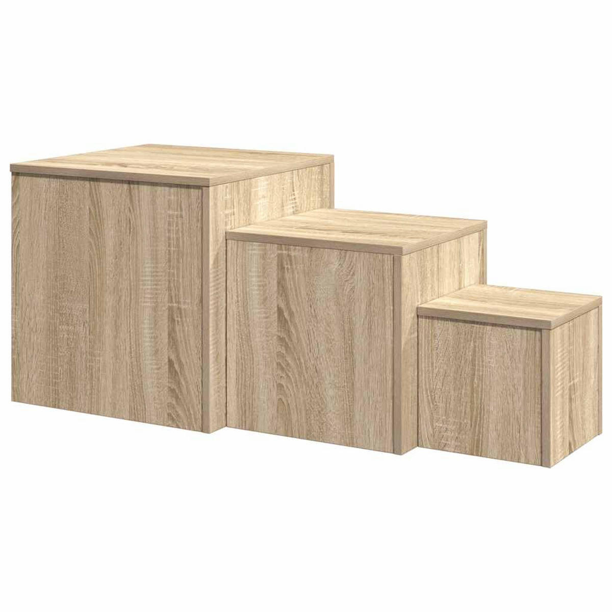 BEISTELLTISCHE 3 Stk. Sonoma-Eiche Holzwerkstoff - Braun, Holzwerkstoff (45/45/45cm) - furnicato