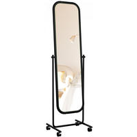 STANDSPIEGEL eckig 48/45/166 cm Metall schwarz - Schwarz, Metall (48/166/45cm) - CLP