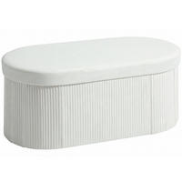 SITZBANK mit Stauraum Weiß 76/38/35 cm - Creme, Textil (38/35/76cm) - HOMCOM