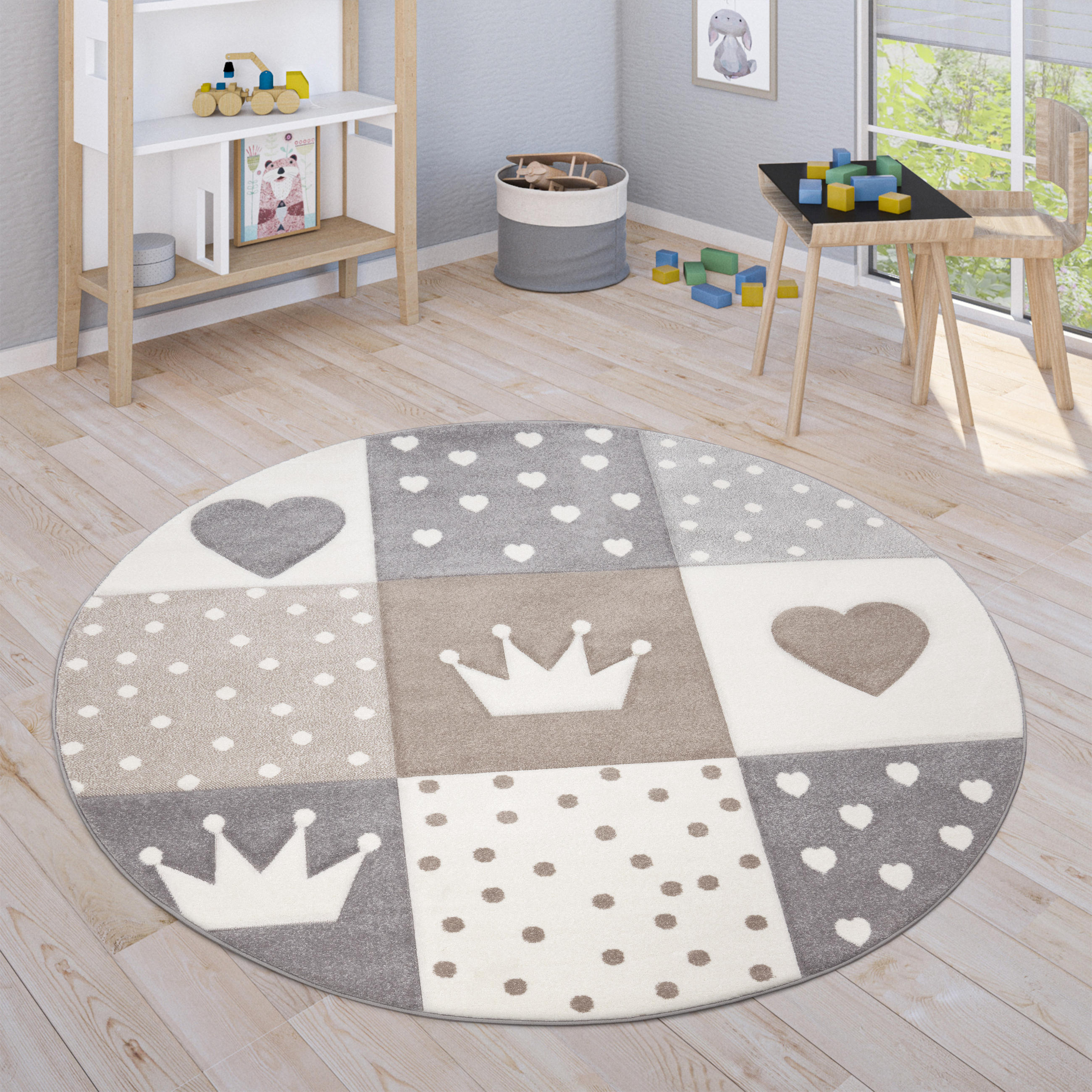 KINDERTEPPICH 120/120 cm Cosmo 339 - Beige, Textil (120/120cm) - Paco Home