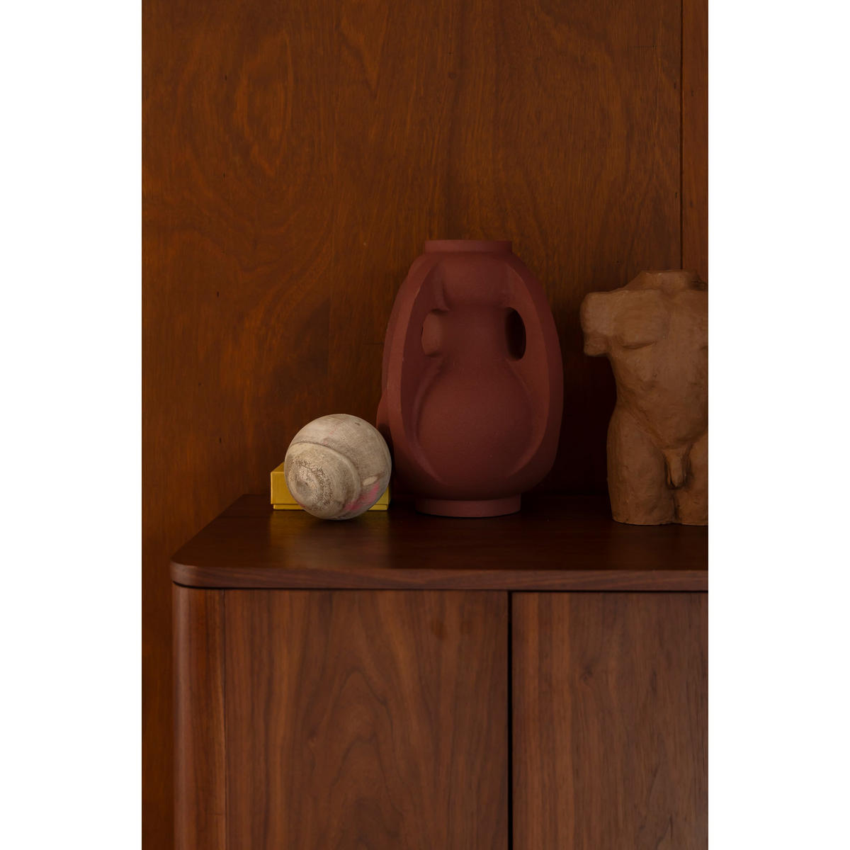 VASE Thiago M Terra/ Rot - Rot, Metall (30cm) - Dutchbone