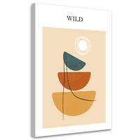 WANDBILD sonne und boho formen - Beige, Textil (40/60cm) - Feeby