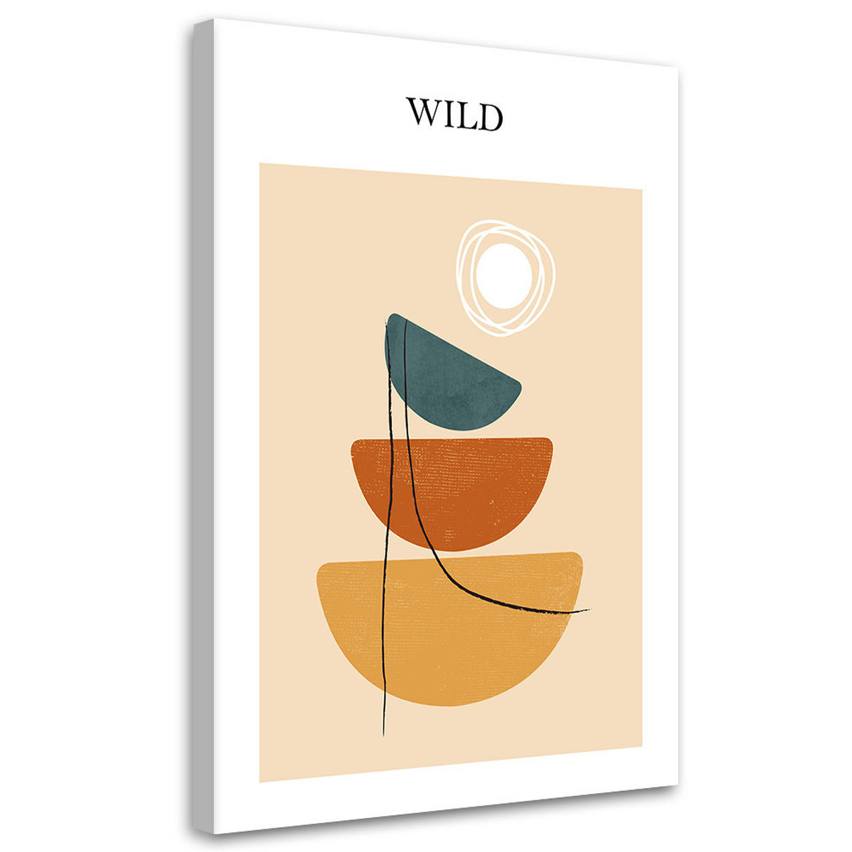 WANDBILD sonne und boho formen - Beige, Textil (40/60cm) - Feeby