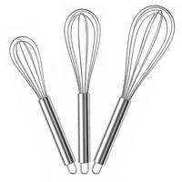 SCHNEEBESEN Silber 3er-Set Edelstahl 30 cm - Silberfarben, Metall (7cm) - Relaxdays