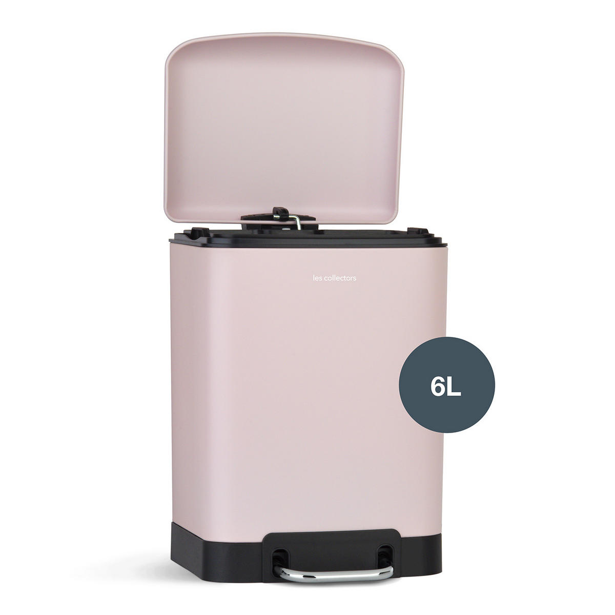 TRETMÜLLEIMER 6L - pinke Ausführung N°678 - Pink, Metall (22.5/32.5/22.5cm) - Les Collectors