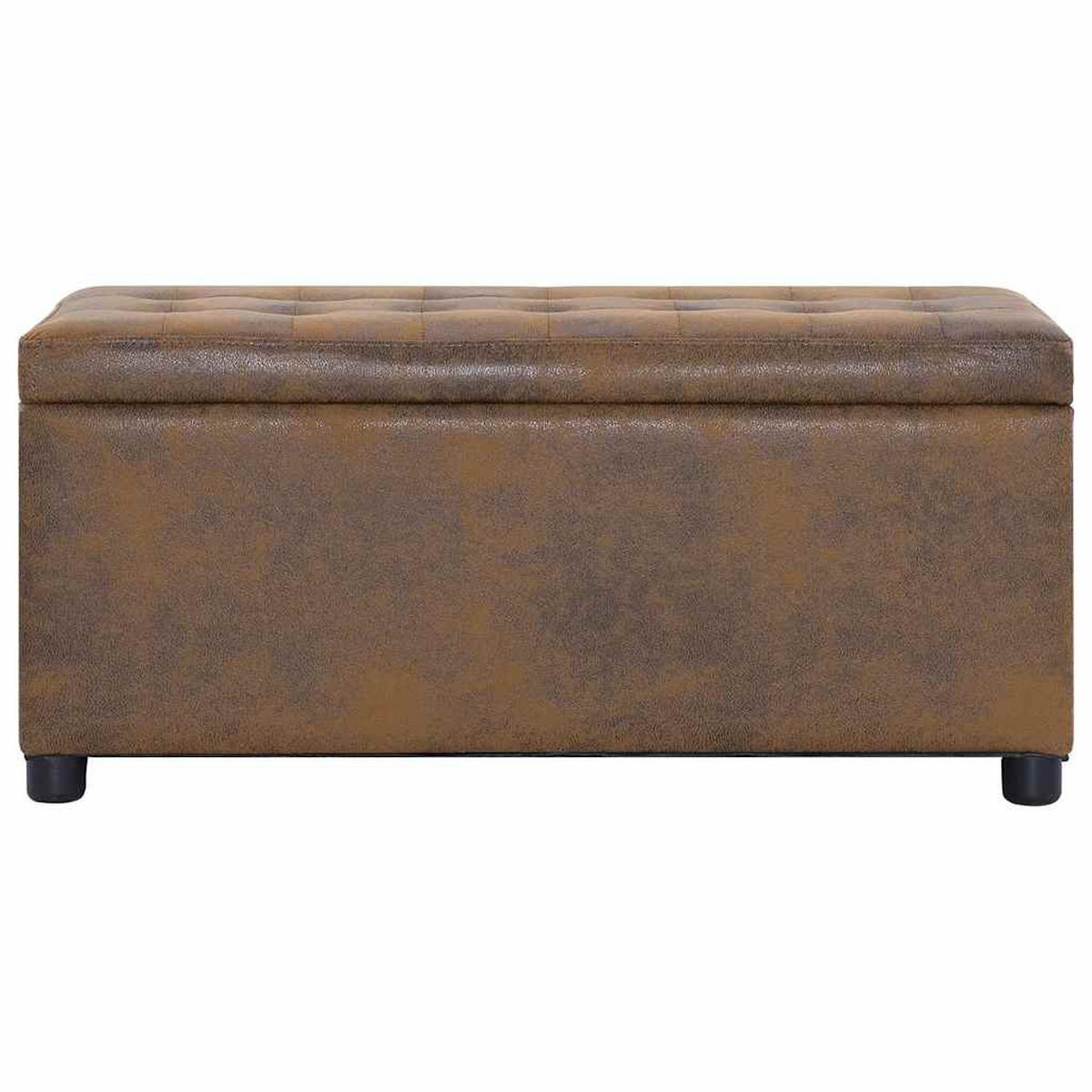 OTTOMAN Mit Stauraum 87,5 Cm Braun Wildleder-Optik - Braun, Leder (36/40/87.5cm) - vidaXL