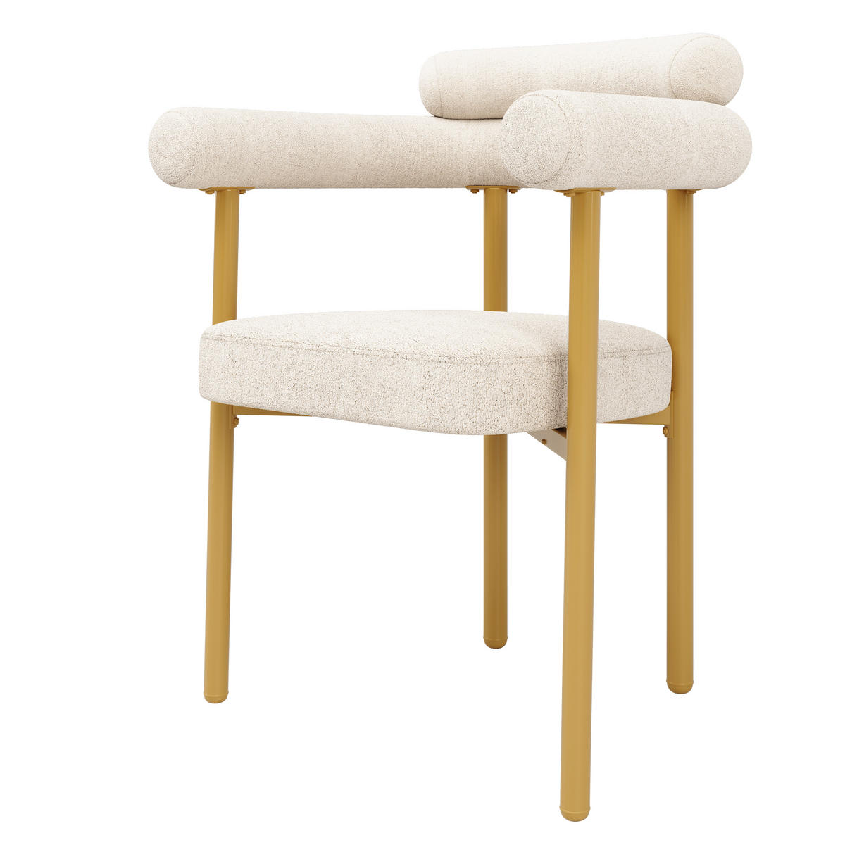 ESSZIMMERSTUHL 2-Tlg Beige Wildleder, Ringsitz, Gold Beine - Multicolor, Metall (70/84/62cm) - FLIEKS