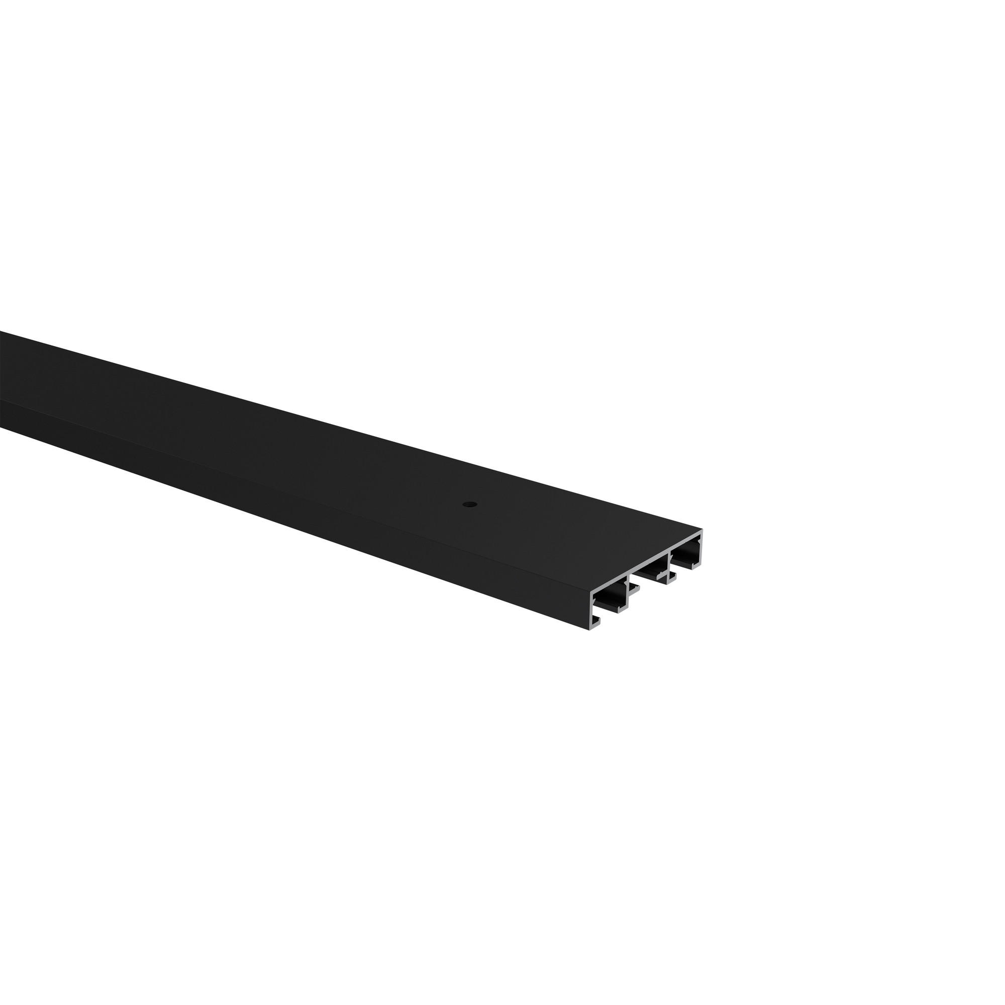 GARDINENSCHIENE / OBJEKTSCHIENE Primax 300 cm (geteilt in 3 x 100 cm), 2-läufig Schwarz - Schwarz, Metall (4.3/0.9/300cm) - INTERDECO