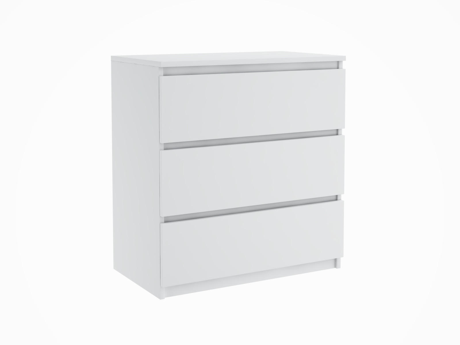 KOMMODE mit 3 Schubladen weiß - Weiß, Holzwerkstoff (70/76/35cm) - EMIX24