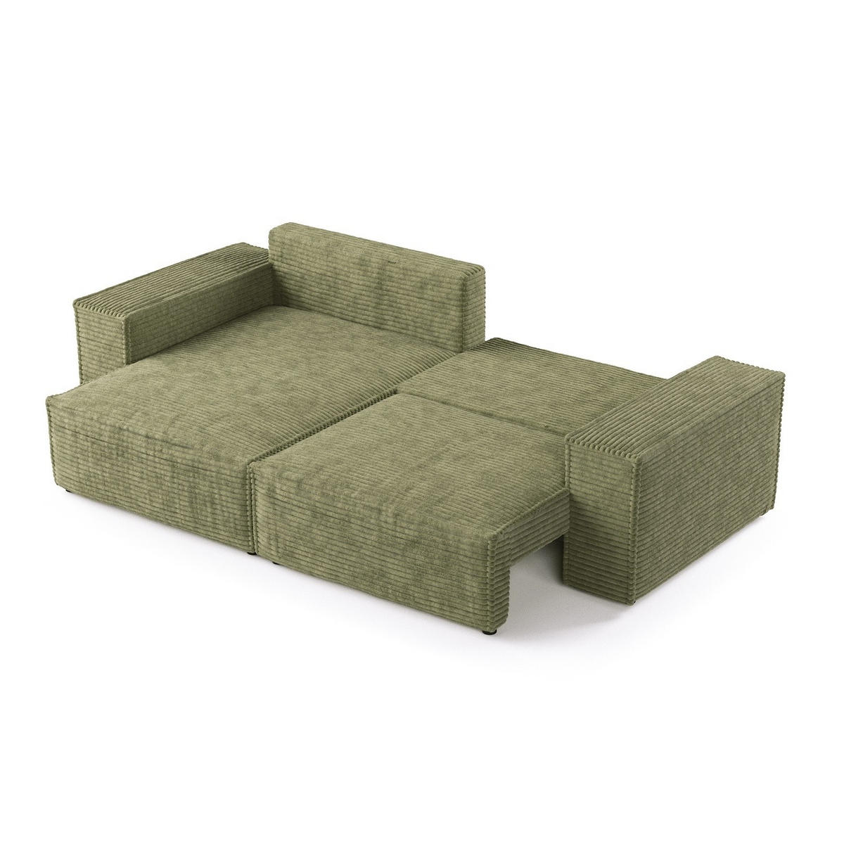 ROHOVÁ SEDAČKA CAVO, textil, Zelená - černá/zelená barva, dřevo/kompozitní dřevo (255/148cm) - AltaBeds