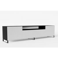 TV-SCHRANK Schwarz Weiß NOELI Mit Gerillter Front - Weiß, Holzwerkstoff (200/53/41cm) - Sepro Meble
