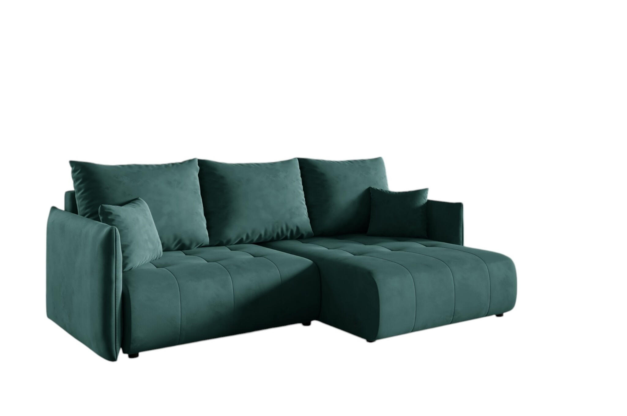 ECKSOFA Canio - Grün, Holzwerkstoff/Textil (221/153cm) - Fun Möbel