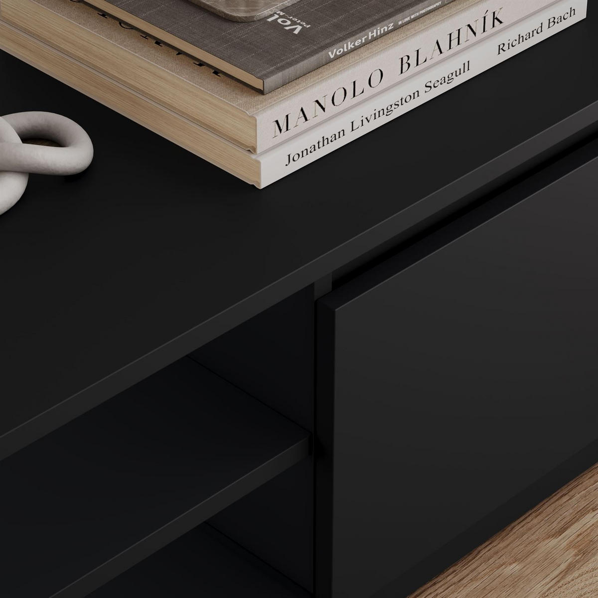 LOWBOARD HANA 140 cm Schwarz matt - Schwarz, Holzwerkstoff (140/36/40cm) - Lookway