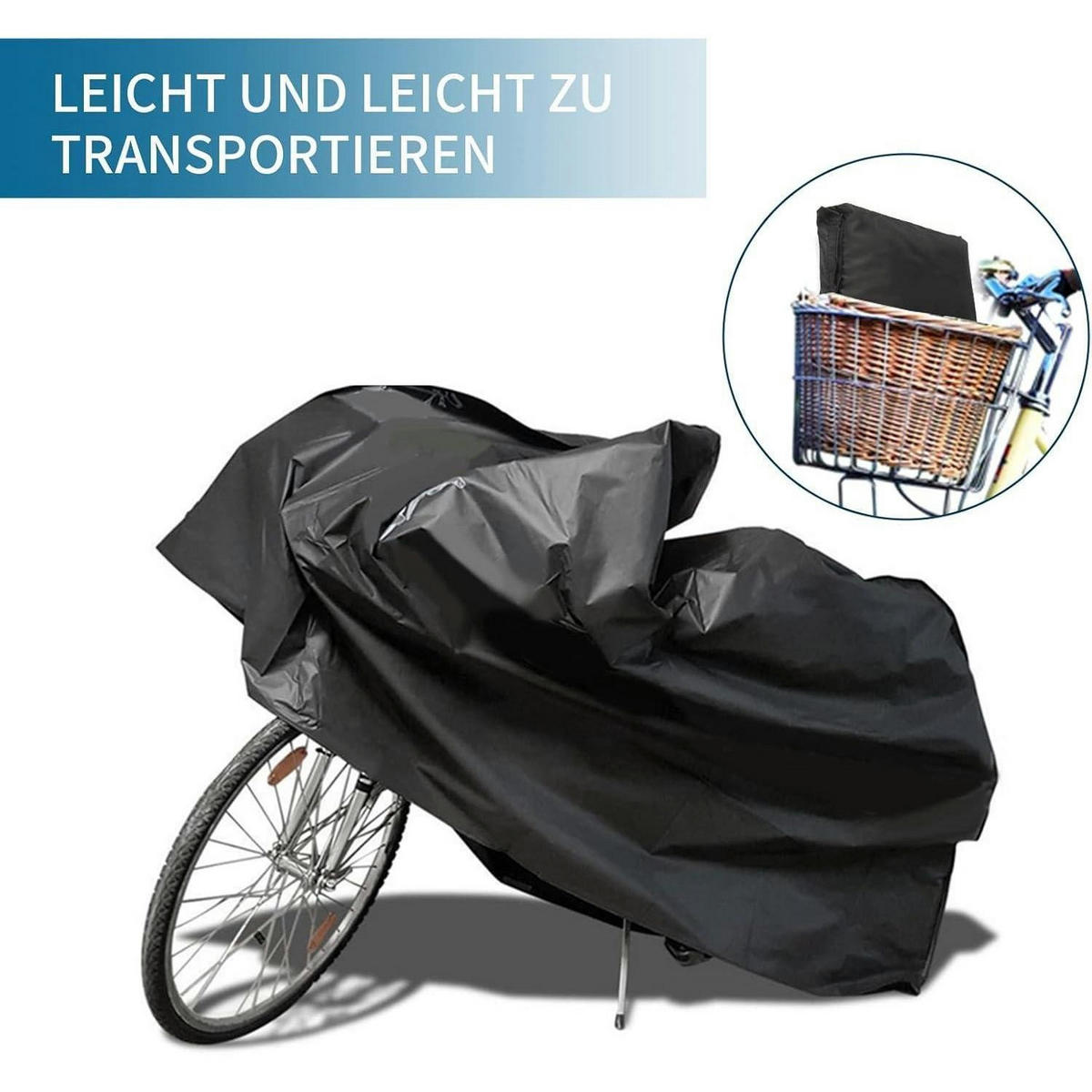 FAHRRADABDECKUNG Wasserdicht 200 x 70 x 110 cm Schwarz - Schwarz, Textil (70/110/200cm)