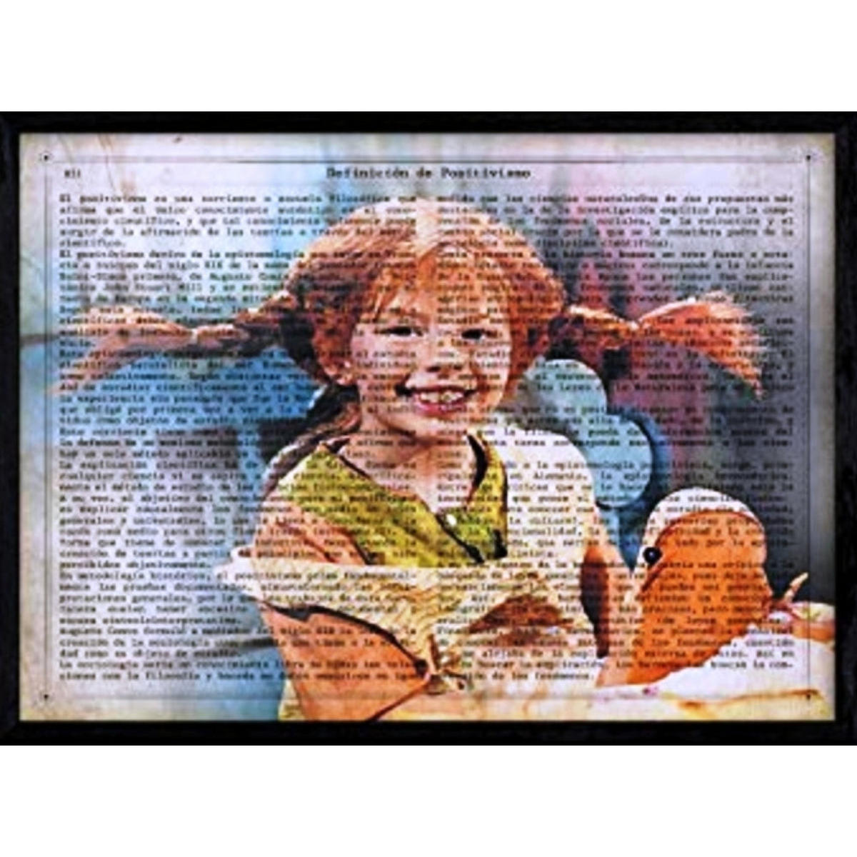 POSTER Von Pippi Langstrumpf A4 Schwarzer Rahmen - Schwarz, Papier (29.7/5/21cm) - Nacnic