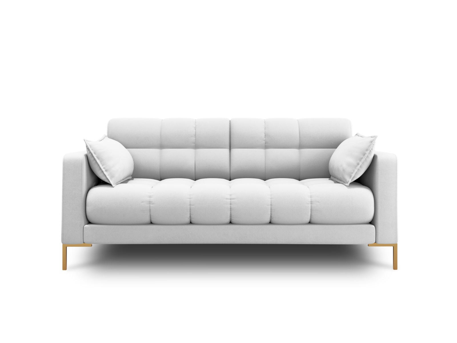 SOFA Mamaia aus strukturiertem Stoff hellgrau 2 Sitzplätze - Hellgrau, Textil (92/75/152cm) - Micadoni