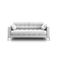 SOFA Mamaia aus strukturiertem Stoff hellgrau 2 Sitzplätze - Hellgrau, Textil (92/75/152cm) - Micadoni