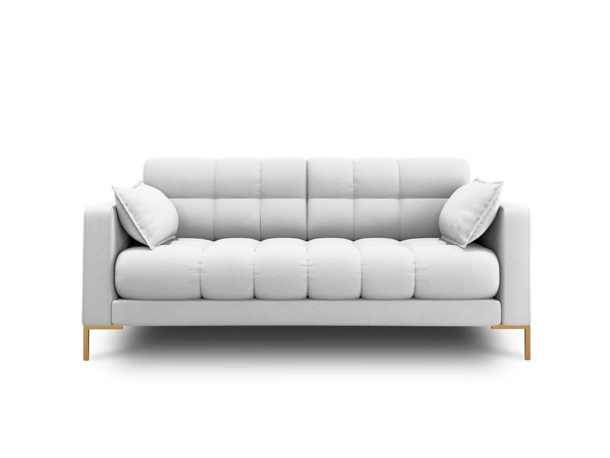SOFA Mamaia aus strukturiertem Stoff hellgrau 2 Sitzplätze - Hellgrau, Textil (92/75/152cm) - Micadoni