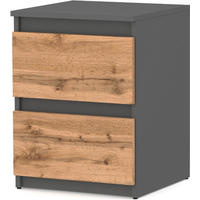 NACHTTISCH LOFT – GRAU MATT EICHE WOTAN - Eiche Wotan/Grau, Holz (40/53.5/40cm) - Stiv Meble