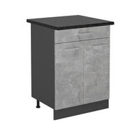 KÜCHENUNTERSCHRANK R-Line Beton 60 cm , AP Anthrazit - Schieferfarben/Anthrazit, Holzwerkstoff (60/81.6/60cm) - Vicco