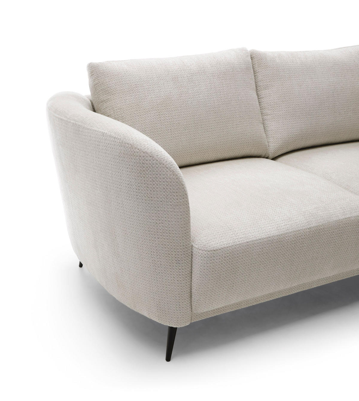 ECKSOFA ALPI Creme Chenille mit Schlaffunktion - Creme, Holz (262/220cm) - MASSENO