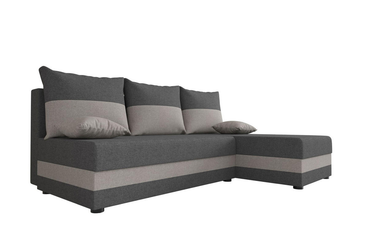 ECKSOFA HEWLET L Sawana 05+21 Rechts mit Schlaffunktion - Grau, Textil (200/140cm) - Bedante