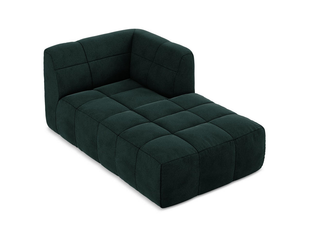 SOFAELEMENT Rechts Samt Stoff Grün - Salbeigrün/Schwarz, Holzwerkstoff/Kunststoff (101/77/175cm) - Makamii