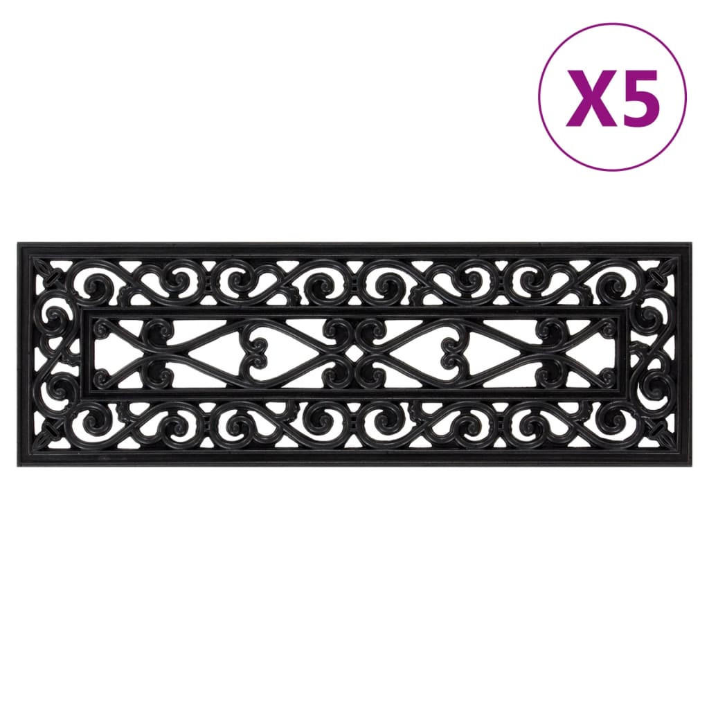 vidaXL Stufenmatten-Set Schwarz 25x0.4x75 cm