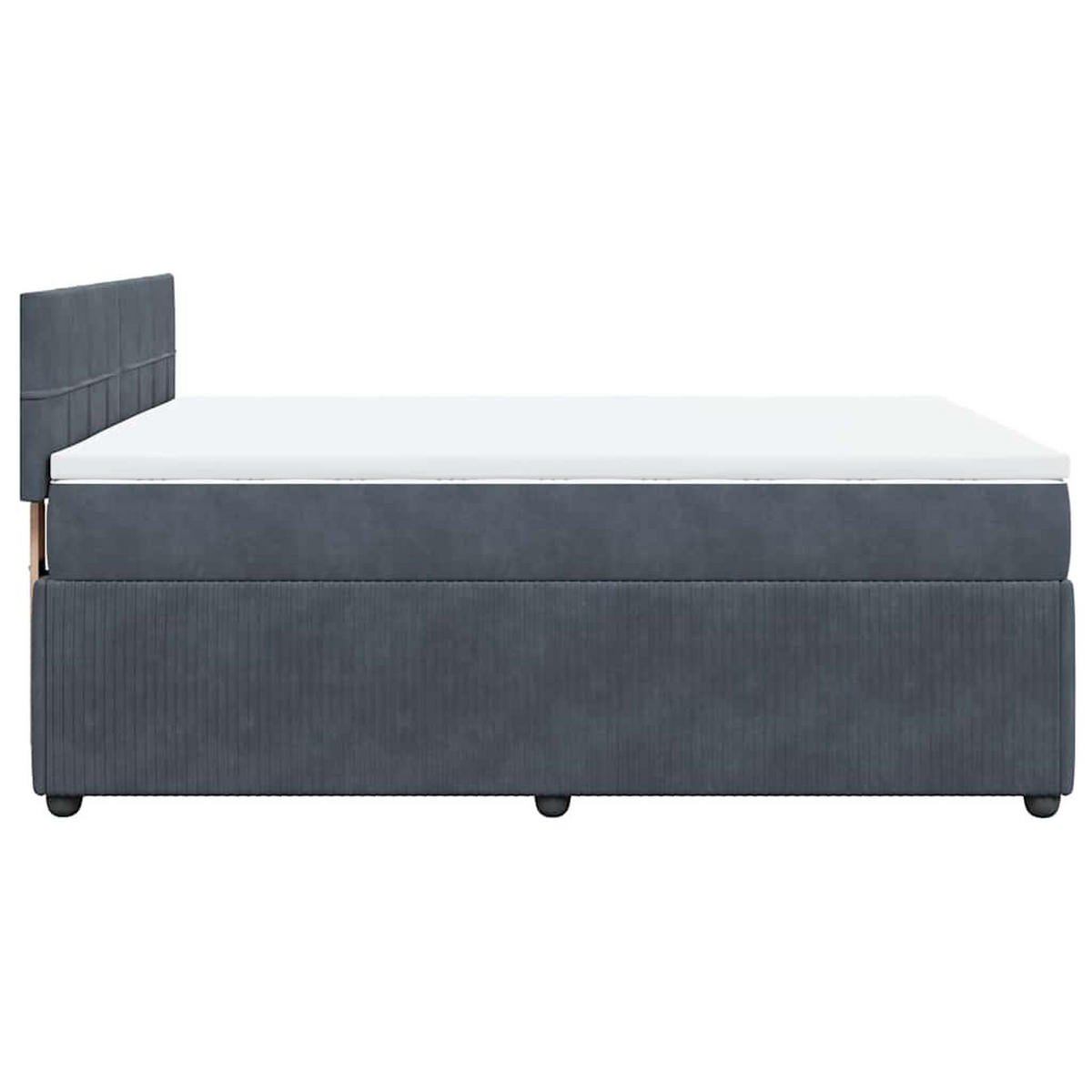 BOXSPRINGBETT 140/190 Cm Grau Samt - Grau, Textil (144/190cm) - vidaXL