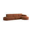 ECKSOFA Designer, Sofa L form MODENA 302 cm stoff Poso Ziegel Rechts - Orange, Holz (302/296cm) - Kaiser Möbel