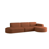 ECKSOFA Designer, Sofa L form MODENA 302 cm stoff Poso Ziegel Rechts - Orange, Holz (302/296cm) - Kaiser Möbel
